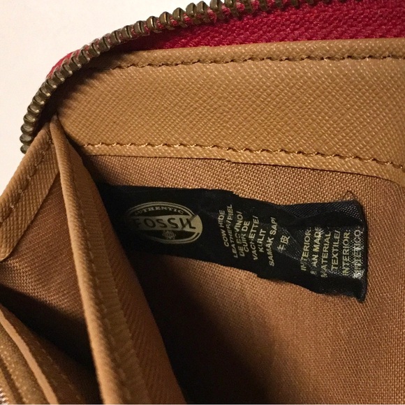 FOSSIL hot pink leather zip around wallet - Picture 11 of 11